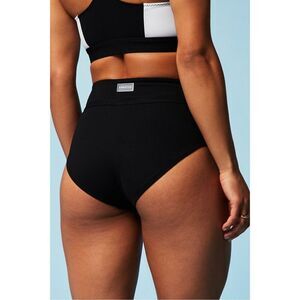Fabletics Boardwalk High-Waisted Swim Bottom in Black Size Medium